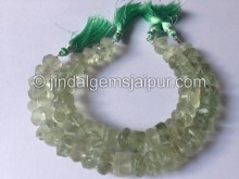 Green Amethyst Hammered Roundelle Shape Beads